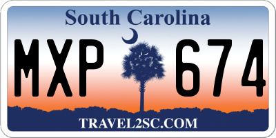 SC license plate MXP674