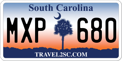 SC license plate MXP680