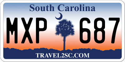 SC license plate MXP687