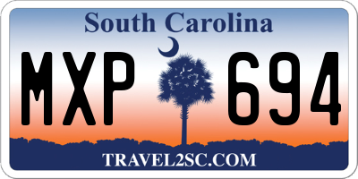 SC license plate MXP694
