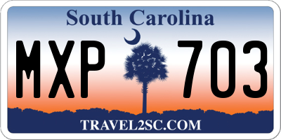 SC license plate MXP703