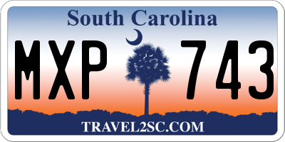SC license plate MXP743