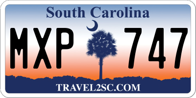 SC license plate MXP747