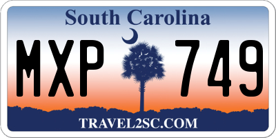 SC license plate MXP749