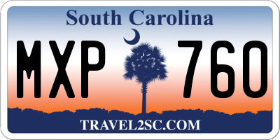 SC license plate MXP760