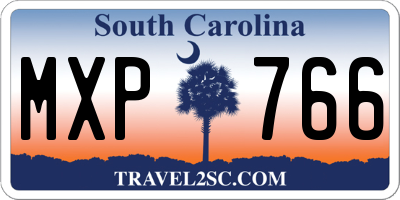 SC license plate MXP766