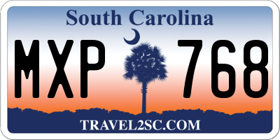 SC license plate MXP768