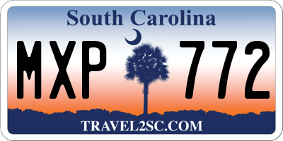 SC license plate MXP772