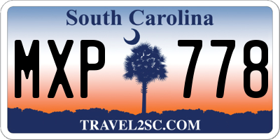 SC license plate MXP778