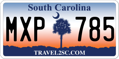 SC license plate MXP785