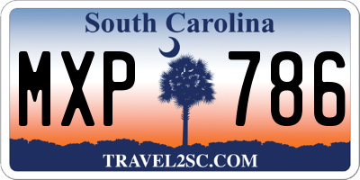 SC license plate MXP786