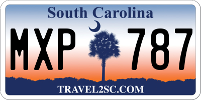 SC license plate MXP787
