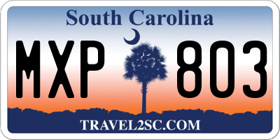 SC license plate MXP803