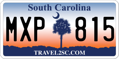 SC license plate MXP815