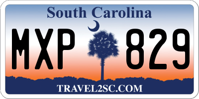 SC license plate MXP829