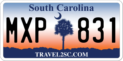 SC license plate MXP831