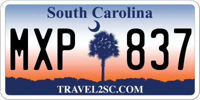 SC license plate MXP837