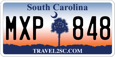 SC license plate MXP848