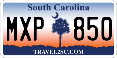 SC license plate MXP850