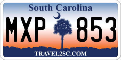 SC license plate MXP853