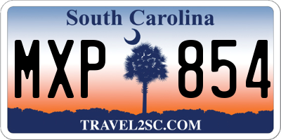 SC license plate MXP854