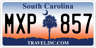 SC license plate MXP857