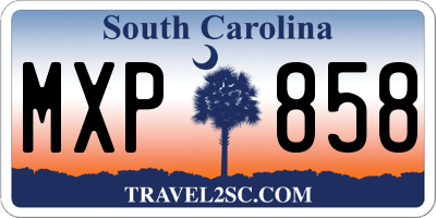 SC license plate MXP858