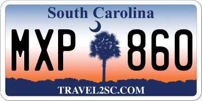 SC license plate MXP860
