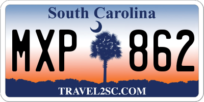 SC license plate MXP862