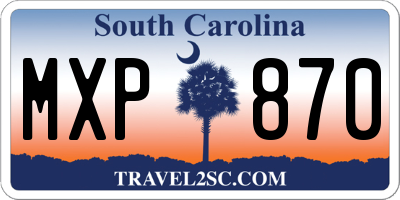 SC license plate MXP870