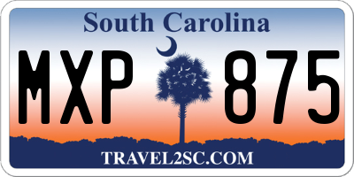 SC license plate MXP875