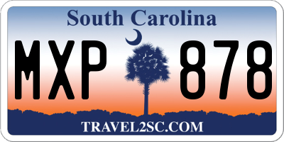 SC license plate MXP878