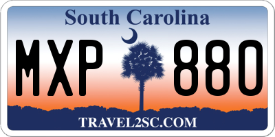 SC license plate MXP880
