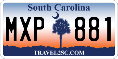SC license plate MXP881