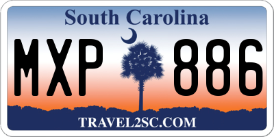 SC license plate MXP886