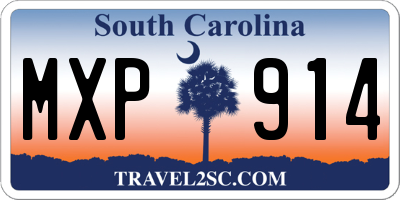 SC license plate MXP914