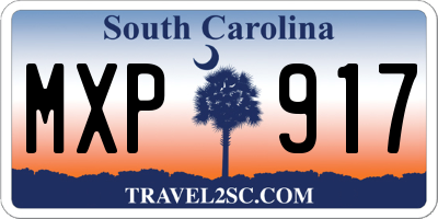SC license plate MXP917
