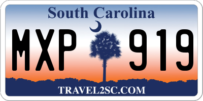 SC license plate MXP919