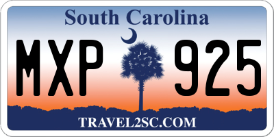 SC license plate MXP925