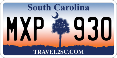 SC license plate MXP930