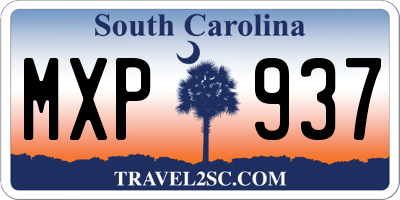 SC license plate MXP937