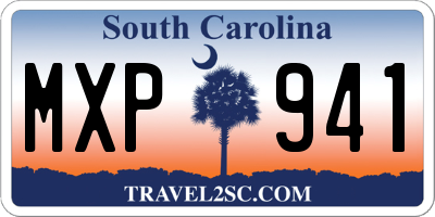 SC license plate MXP941