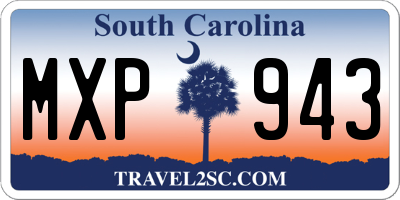 SC license plate MXP943