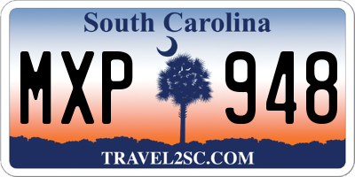 SC license plate MXP948