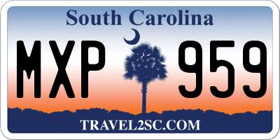 SC license plate MXP959