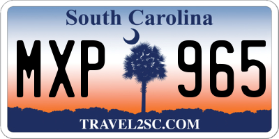 SC license plate MXP965