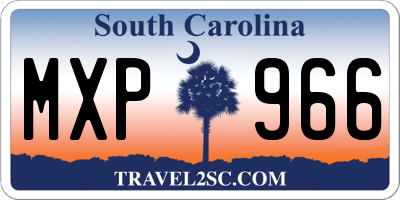 SC license plate MXP966