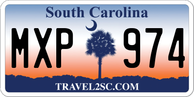 SC license plate MXP974