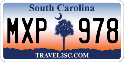 SC license plate MXP978