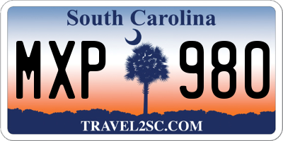 SC license plate MXP980